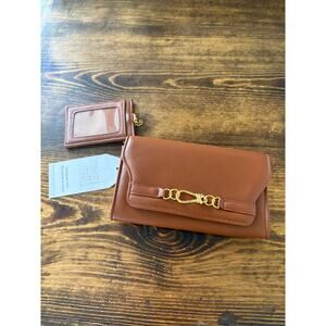 Time And Tru Brown Woven‎ Wallet And Key Chain Card Holder